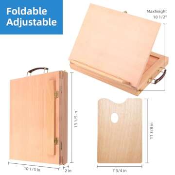 Falling in Art Tabletop Easel Set - 29 Pieces Starter Kit - Artist Acrylic Painting Kit with 12 Acrylic Paints Set, Canvas Panels, Brushes, Wooden Palette for Kids, Adults, Beginners, Professionals