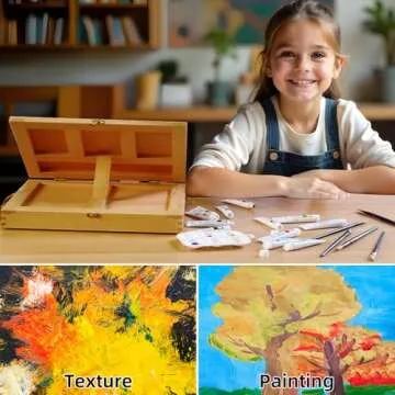Falling in Art Tabletop Easel Set - 29 Pieces Starter Kit - Artist Acrylic Painting Kit with 12 Acrylic Paints Set, Canvas Panels, Brushes, Wooden Palette for Kids, Adults, Beginners, Professionals