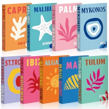 Preppy Decorative Books - Aesthetic Fake Book Decor Set for Modern Spaces