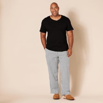 Comfortable Cotton Pajama Pants for Men in Black Grey Plaid