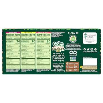 GoGo squeeZ Fruit & veggieZ Applesauce and Puree Variety Pack, Jurassic Pear, Roarrrr Berry & Prehistoric Peach, 3.2 oz (Pack of 20), Unsweetened Snacks for Kids, BPA Free Pouches