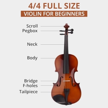 Beginner 4/4 Acoustic Violin Starter Kit for All Ages