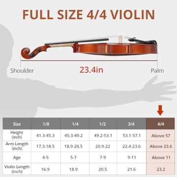 Beginner 4/4 Acoustic Violin Starter Kit for All Ages