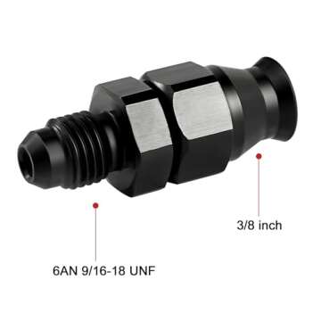 EVIL ENERGY 6AN Male to 3/8" Hardline Compression Fitting Adapter Aluminum Black