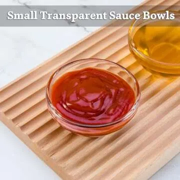 PARBEE 3" Clear Glass Pinch Bowls, 10 Pack 2.5oz Small Prep Dishes Stackable Ingredient Bowls for Spices Dipping Sauces Ice Cream Toppings, Dishwasher Microwave and Freezer Safe