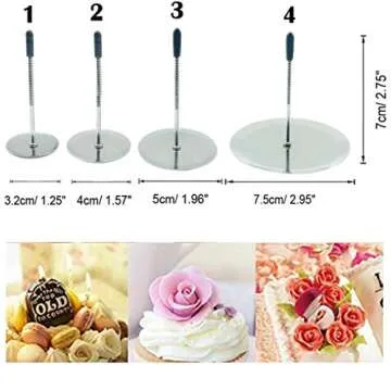 Cake Flower Nail Lifters Set Stainless Steel Baking Tools for Icing Flowers Decoration (White)