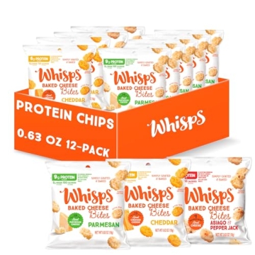 Whisps Cheese Crisps - Parmesan, Cheddar, Tangy Ranch & Nacho Cheese Snacks for Keto, 6-9g of Protei...