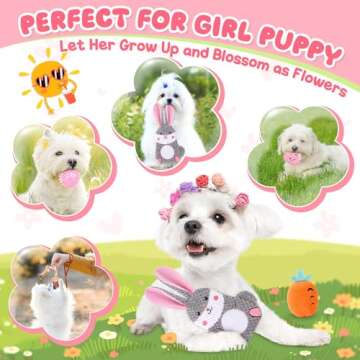 Zeaxuie Pink Puppy Toys for Teething, 9 Pack Small Dog Toys with Cute Puppy Chew Toys, Squeaky Crink...