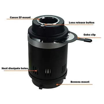 WELLMAKING Conical Snoot Bowens Mount Studio Lighting Accessory,4 Color Filters and 6 Gobos Included for Monolight Photography LED Light and Strobe Light Photographic Equipment. Not Include prime Lens