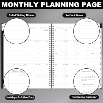 2025 Planner - 2025 Planner Weekly and Monthly from Jan. 2025 to Dec. 2025, Calendar Planner 2025 with Spiral Bound, 2025 Planner 8.5'' x 11''