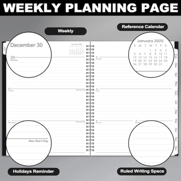 2025 Planner - 2025 Planner Weekly and Monthly from Jan. 2025 to Dec. 2025, Calendar Planner 2025 with Spiral Bound, 2025 Planner 8.5'' x 11''