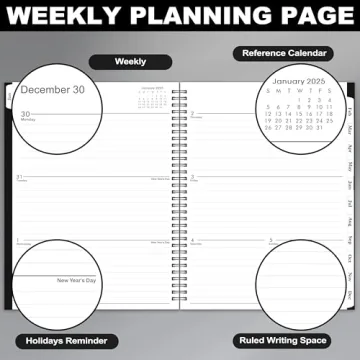 2025 Planner - 2025 Planner Weekly and Monthly from Jan. 2025 to Dec. 2025, Calendar Planner 2025 with Spiral Bound, 2025 Planner 8.5'' x 11''
