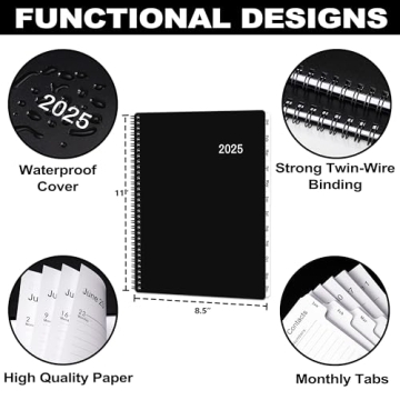 2025 Planner - 2025 Planner Weekly and Monthly from Jan. 2025 to Dec. 2025, Calendar Planner 2025 with Spiral Bound, 2025 Planner 8.5'' x 11''