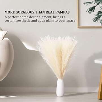 EVODIS Faux Pampas Grass - Perfect for Boho Home & Wedding Decor