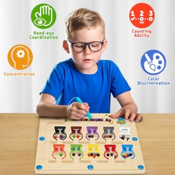 Engaging BainGesk Magnetic Color Maze for Toddlers 3-5
