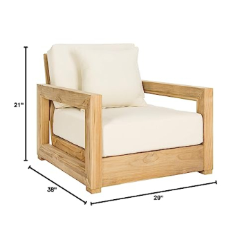 SAFAVIEH Couture Montford Brazilian Teak Indoor/Outdoor Arm Chair