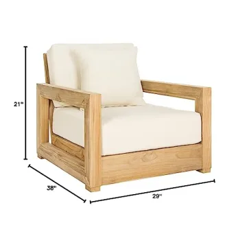 SAFAVIEH Couture Montford Brazilian Teak Indoor/Outdoor Arm Chair