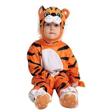 Spooktacular Creations Halloween Baby Unisex Tiger Costume for Kids Dress Up Party, Animal Theme Par...