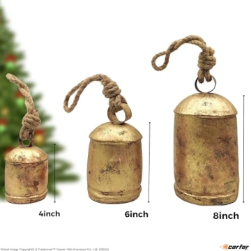 Vintage Rustic Metal Harmony Cow Bells Set of 3