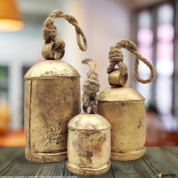 Vintage Rustic Metal Harmony Cow Bells Set of 3