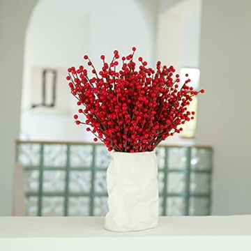 Joyhalo Red Berry Stems for Holiday Decor