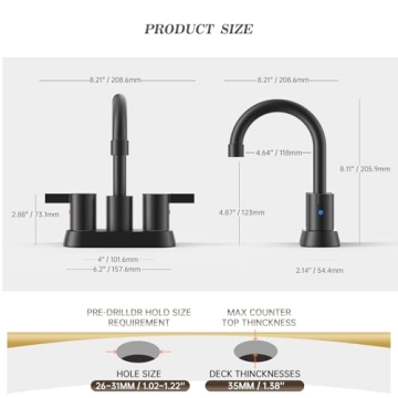 Modern Matte Black Bathroom Faucet for Stylish Spaces