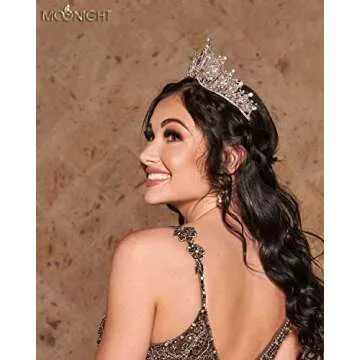 Wedding Crown for Bride Rhinestone Princess tiara for Women Prom Queen Crown Pageant-Bridal Wedding Crown Women's Fashion Headbands