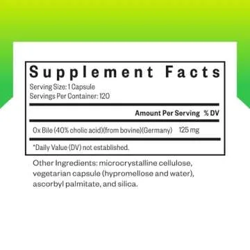 Seeking Health Ox Bile 125 mg Digestive Enzyme Supplement for Optimal Gallbladder Health