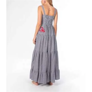 Embroidered Summer Maxi Dress for Women by Yuemengxuan