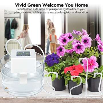 Automatic Irrigation System, DIY Automatic Drip Irrigation Kit Self Watering System with Timer, USB Power Operation & 30-Day Programming Vacation Plant Watering Devices for Indoor Potted Plants