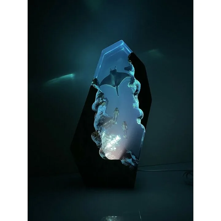 Manta Rays Couple Night Light - Scuba Diver Decor