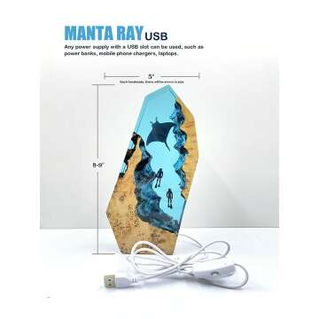 Manta Rays Couple Night Light - Scuba Diver Decor