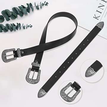 WHIPPY Vintage Western Leather Belt for Women Stylish & Versatile