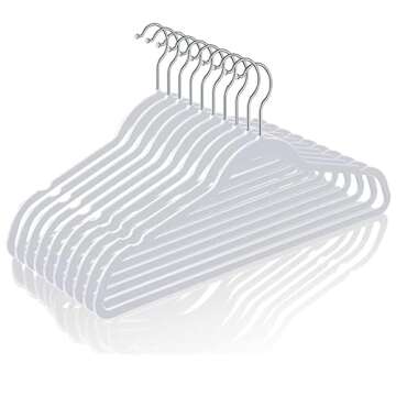 TIMMY Plastic Hangers,Clothes Hangers 50 Pack,Heavy Duty Hangers, Space Saving Non Velvet Adult Slim...
