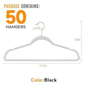 TIMMY Plastic Hangers,Clothes Hangers 50 Pack,Heavy Duty Hangers, Space Saving Non Velvet Adult Slim Large Coat Hangers (Grey)