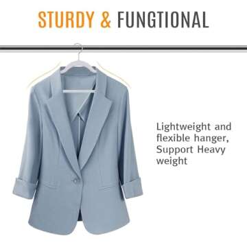 TIMMY Plastic Hangers,Clothes Hangers 50 Pack,Heavy Duty Hangers, Space Saving Non Velvet Adult Slim Large Coat Hangers (Grey)