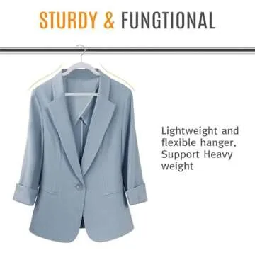 TIMMY Plastic Hangers,Clothes Hangers 50 Pack,Heavy Duty Hangers, Space Saving Non Velvet Adult Slim Large Coat Hangers (Grey)