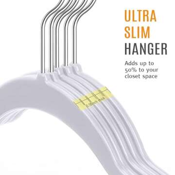 TIMMY Plastic Hangers,Clothes Hangers 50 Pack,Heavy Duty Hangers, Space Saving Non Velvet Adult Slim Large Coat Hangers (Grey)