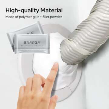 New Type White Waterproof Sealant Mastic, Waterproof Repair Sealing Clay, Quick Mending Mud for Drain Connection, Wall Hole, Air Conditioning Hole Waterproof Seal Putty (6-Pack)