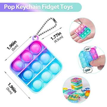Pop Fidget Toys Bulk Its Party Favors for Kids 4-8 8-12 30 Pack Mini Pop Keychain It Fidget Toy Fidg...