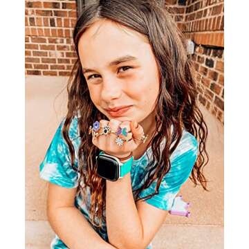 MJartoria 7Pcs Fidget Rings for Anxiety, Butterfly Flower Stainless Steel Spinner Ring Set Mood Rings Stress Relieving Wide Rings Set(Gold)