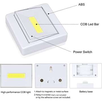 TBTeek Closet Light: 200 Lumens Battery Operated Light