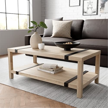 Elegant Stead Farmhouse Rectangular Coffee Table - 2024 Collection