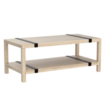 Elegant Stead Farmhouse Rectangular Coffee Table - 2024 Collection
