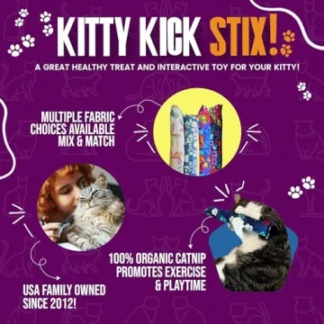 15" Handmade Kitty Kick Stix Catnip Toy Set for Cats