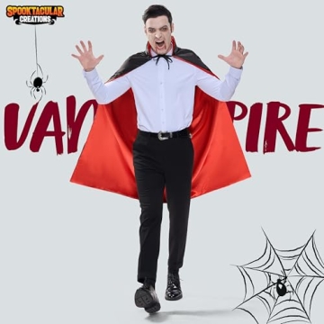 Unisex Vampire Costume Cape & Tattoo for Halloween Fun