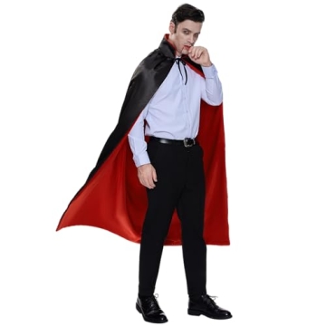 Unisex Vampire Costume Cape & Tattoo for Halloween Fun
