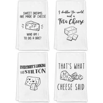 Funny Cheese Kitchen Towels Set - Great Gifts