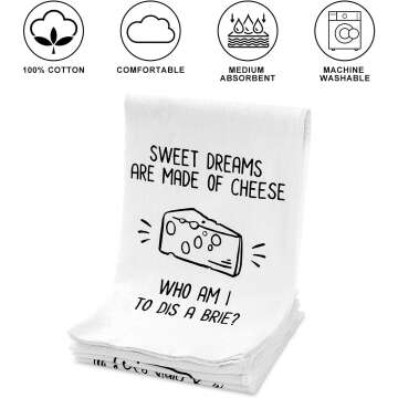 Funny Cheese Kitchen Towels Set - Great Gifts