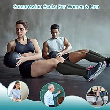 ACTINPUT 8 Pairs Compression Socks for Men & Women - Stylish & Comfortable Fit